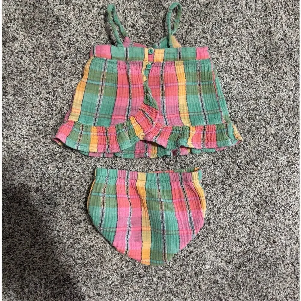 ❤️Gap Baby Gauze Plaid Outfit 6-12M